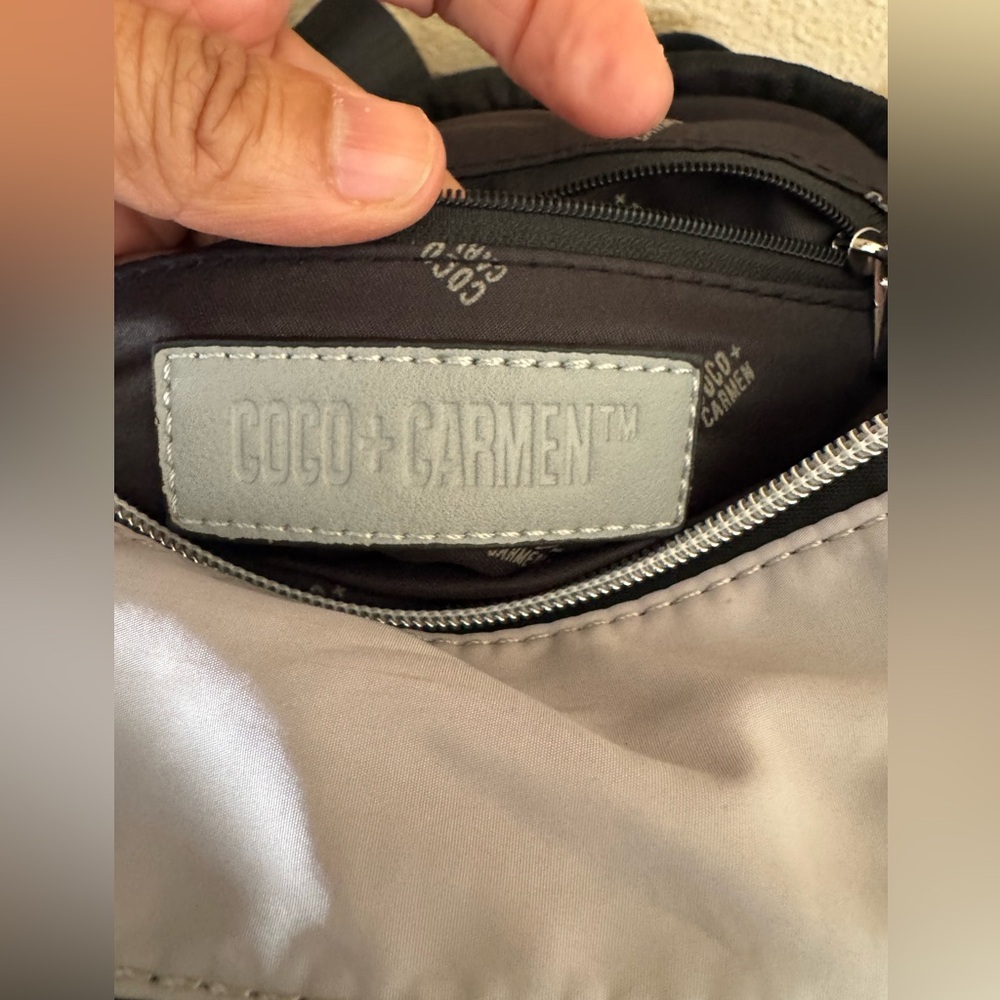 Coco + Carmen Light Gray Mini Backpack with Front Zip Pockets - Picture 3 of 9